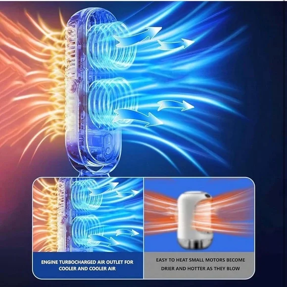 Desk Fan Cold Fan Desktop Oscillating Fan Indoors Portable USB Rechargeable Car - Picture 5 of 9